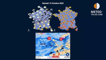 prévisions météo villes du samedi 15 octobre 2022