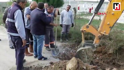 Dereye atık bıraktığı öne sürülen tesiste kazı çalışması