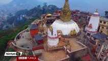 Depremle sarsılan Katmandu'dan İHA'yla çekilen görüntüler