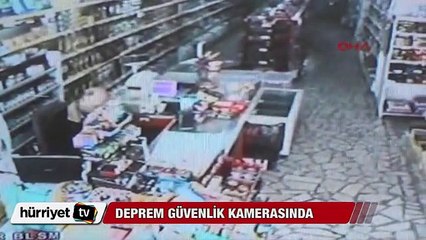 Deprem anı güvenlik kamerasında