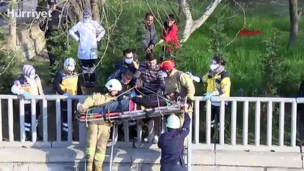 Bahçesine girdiği kişilerden kaçan şüpheli dereye düştü