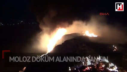 Moloz döküm alanında yangın