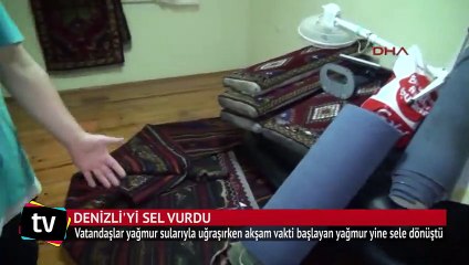Denizli'de yağmur sele dönüştü