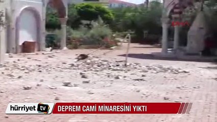 Deprem Tekirdağ'da bir caminin minaresini yıktı