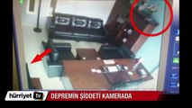 Depremin şiddeti güvenlik kamerasında