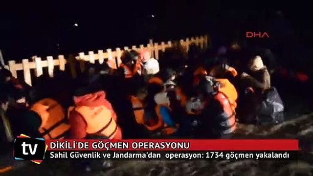 Dikili'de büyük göçmen operasyonu: 1734 göçmen yakalandı