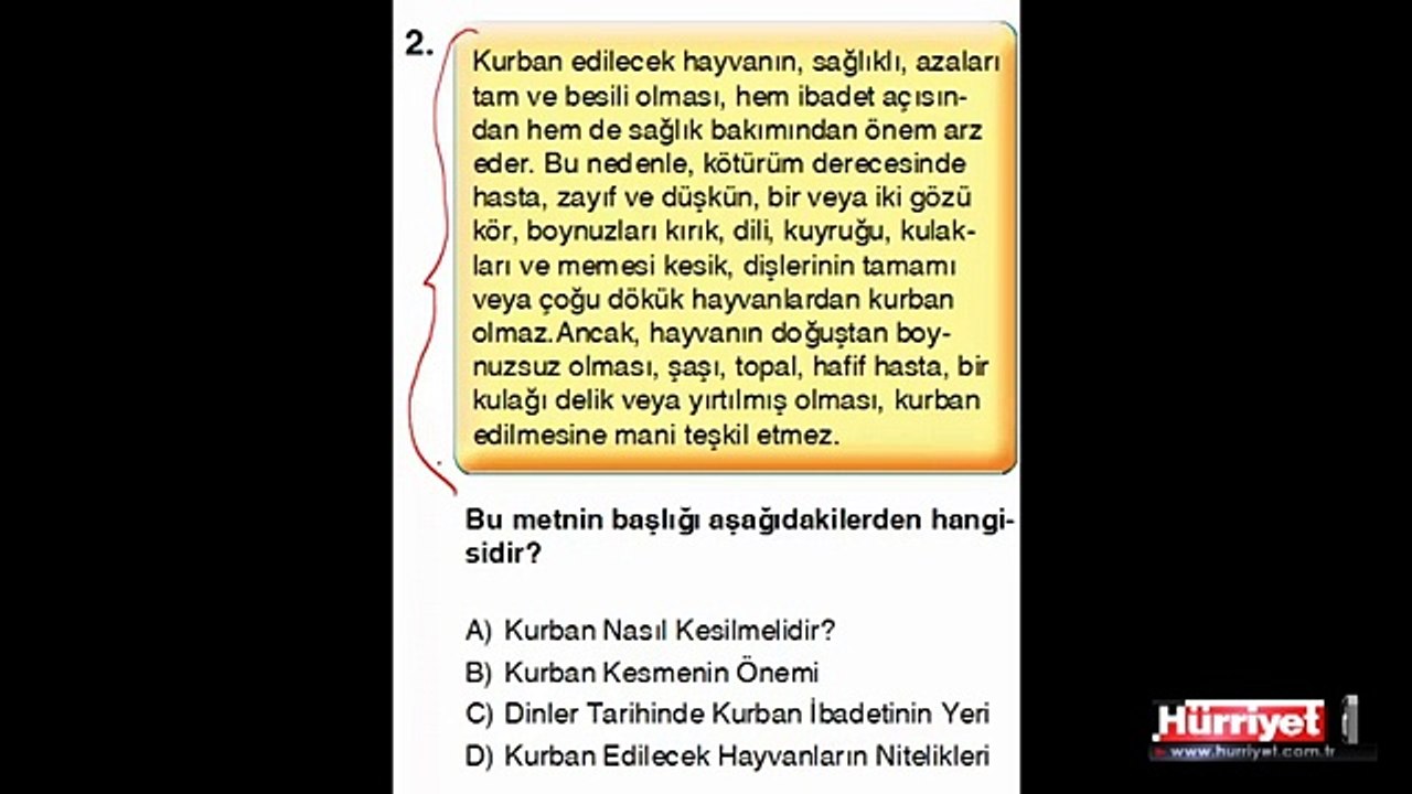 DİN KÜLTÜRÜ VE AHLAK BİLGİSİ SORULARININ ÇÖZÜMLERİ