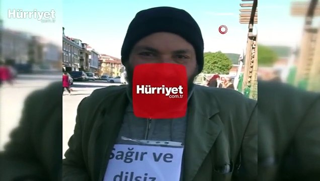 Sağır ve dilsiz dilencinin dili zabıtayı görünce açıldı