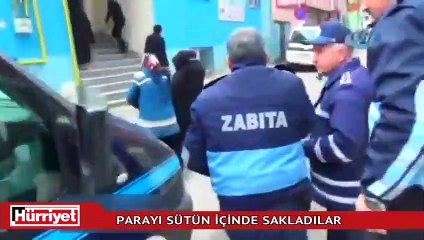 Dilenciler bunu da yaptı, sütün içinden para çıktı