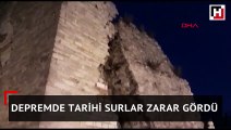 Depremde tarihi surlar zarar gördü