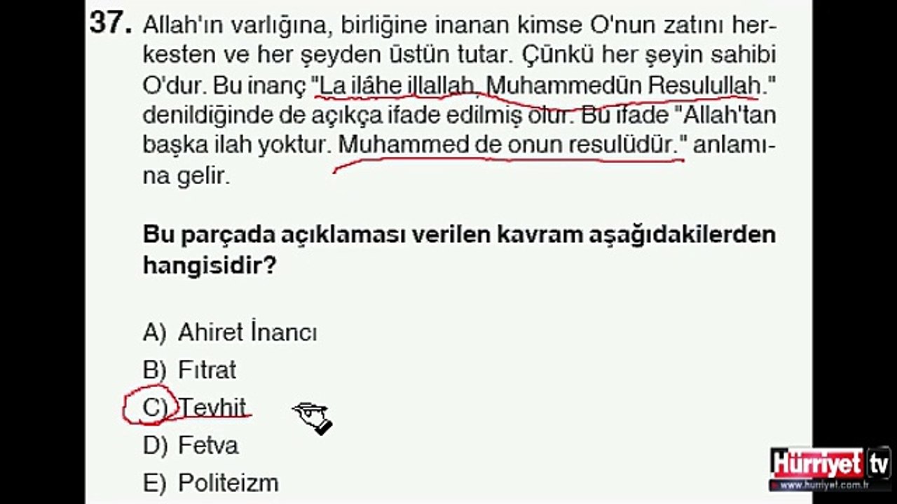 DİN KÜLTÜRÜ VE AHLAK BİLGİSİ SORULARININ ÇÖZÜMLERİ