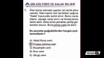 DİN KÜLTÜRÜ VE AHLAK BİLGİSİ SORULARININ ÇÖZÜMLERİ