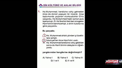 DİN KÜLTÜRÜ VE AHLAK BİLGİSİ SORULARININ ÇÖZÜMLERİ