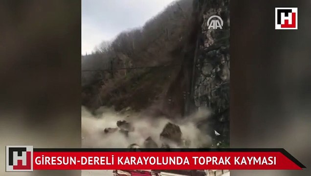 Giresun-Dereli karayolunda toprak kayması