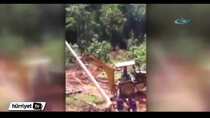 Elektrik direği üzerine düştü