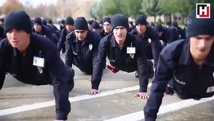 Polis merkezinde heyecanlandıran görüntü