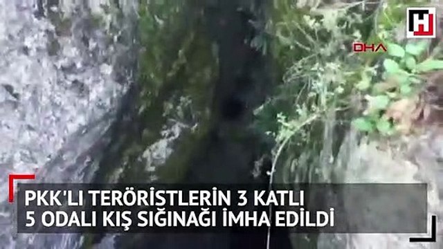 PKK'lı teröristlerin 3 katlı, 5 odalı kış sığınağı imha edildi
