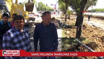 Maltepe sahilyolunda inanılmaz kaza