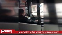 Direksiyon başında mesajlaşan halk otobüsü şoförü kamerada