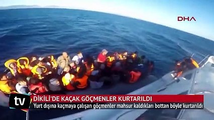 İzmir Dikili'de kaçak göçmenler kurtarıldı