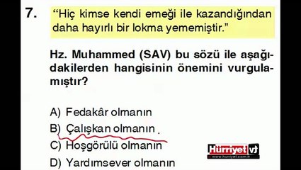DİN KÜLTÜRÜ VE AHLAK BİLGİSİ SORULARININ ÇÖZÜMLERİ