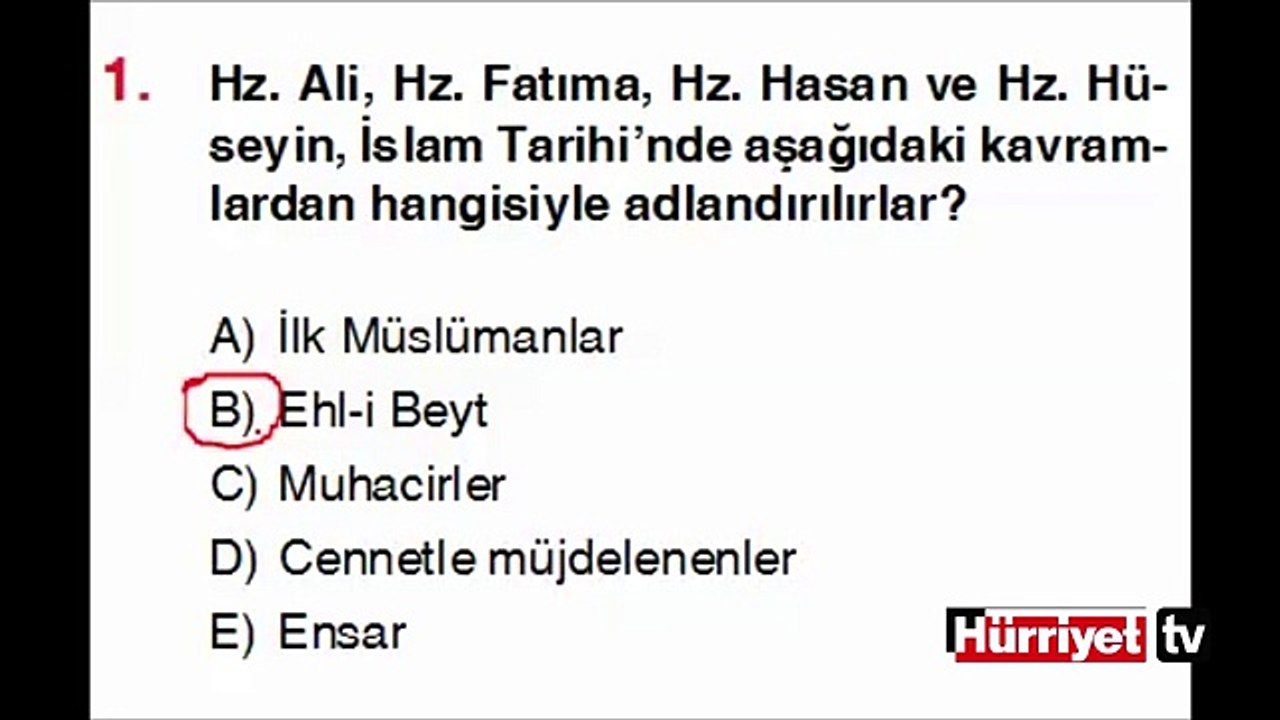 DİN KÜLTÜRÜ VE AHLAK BİLGİSİ SORULARININ ÇÖZÜMLERİ