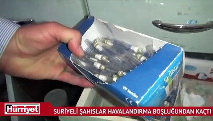 Polisleri kamerayla gözetleyen Suriyeli şahıslar havalandırma boşluğundan kaçtı