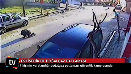 Eskişehir'de doğalgaz patlaması kamerada