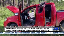 ¡Hallan paquetes de cocaína dentro de carro abandonado en carretera hacia Orica, F.M.!