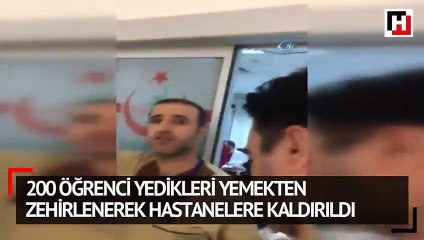 200 öğrenci yedikleri yemekten zehirlenerek hastanelere kaldırıldı