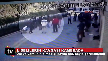 Liselilerin döner bıçaklı kavgası güvenlik kamerasında