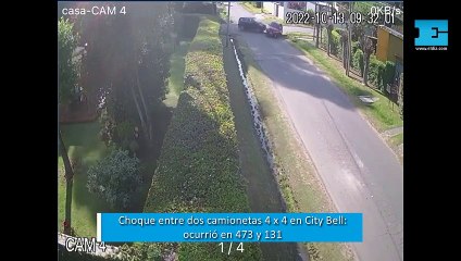 Así fue el choque y vuelco de dos camionetas en City Bell