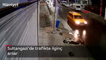 Sultangazi'de trafikte ilginç anlar