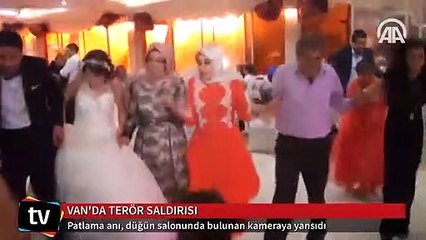Patlama anı, düğün salonunda bulunan kameraya yansıdı