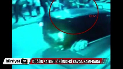 Düğün salonu önündeki kavga güvenlik kamerasında