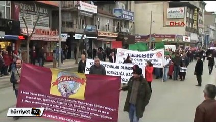 Düzce'de yürüyüş yapan kadın gruba küfür