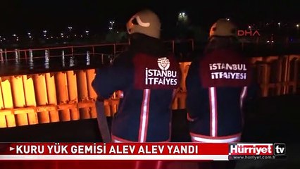 MALTEPE'DE KURU YÜK GEMİSİ ALEV ALEV YANDI