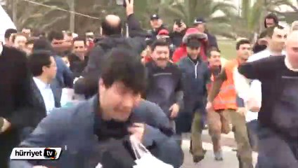 Erkekler,  'Kadına şiddete hayır' diyerek koştu