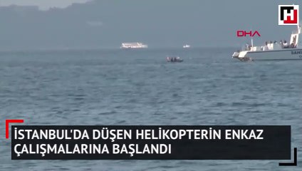 İstanbul'da düşen helikopterin enkaz çalışmalarına başlandı