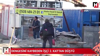 Dengesini kaybeden işçi 2. kattan düştü