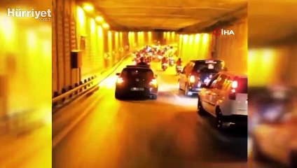 İstanbul’da patinajı ve makaslı düğün konvoyu terörü kamerada