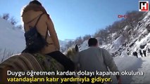 Vatandaş devreye girdi, Duygu öğretmene katır tahsis edildi