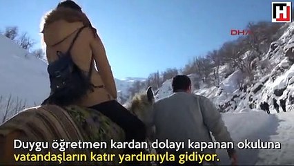Vatandaş devreye girdi, Duygu öğretmene katır tahsis edildi