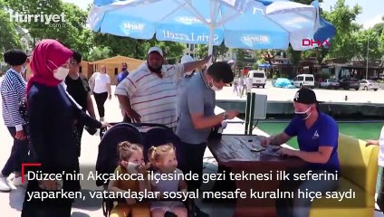 Video herunterladen: Gezi teknesinde sosyal mesafe hiçe sayıldı