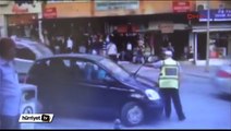 'Dur' ihtarına uymayan sürücü polise çarpıp kaçtı