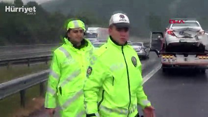 Düzce'de 2 ayrı zincirleme kazada 25 araç zarar gördü