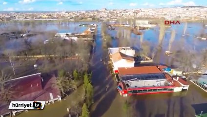 Edirne'deki sel felaketi havadan görüntülendi