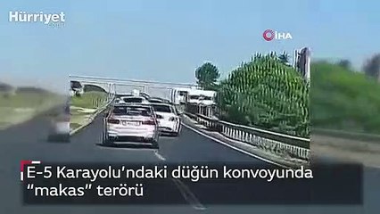 下载视频: E-5 Karayolu’ndaki düğün konvoyunda “makas” terörü