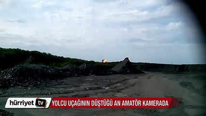 Malezya yolcu uçağının düştüğü an amatör kamerada