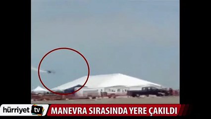 Gösteri uçağı yere böyle çakıldı